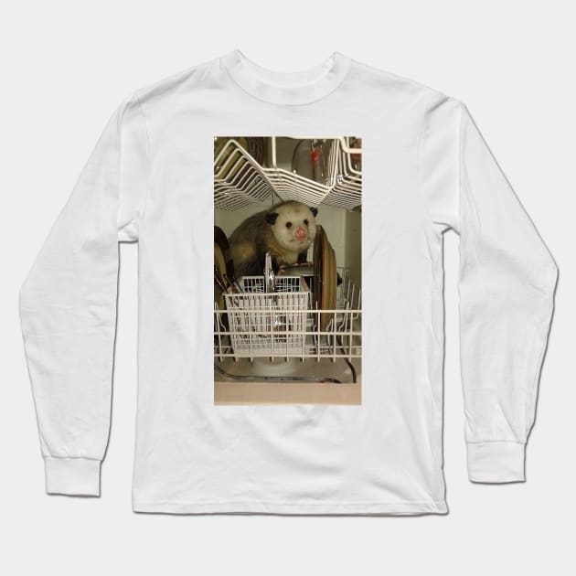 Dishwasher Possum Long Sleeve T-Shirt by FlashmanBiscuit